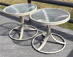 BY - Two Glass-Top Patio Tables