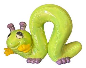 K - Whimsical Worm Ceramic Decor