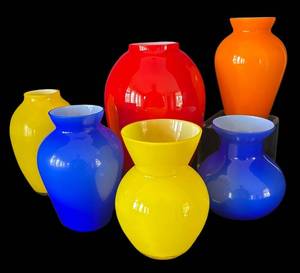 K - Variety of Vibrant Glass Vases
