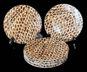 K - Seven Fitz & Floyd Leopard Print Plates