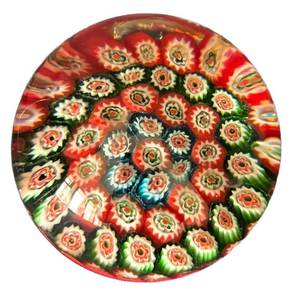 K - Millefiori Glass Paperweight