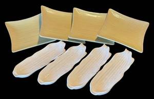 K - Four Molde Square Plates  & USA Pottery Corn Dishes