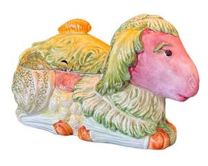 P - Majolica Lamb Soup Tureen