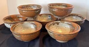 K - Seven Stoneware Pottery Bowls - Rustic Glaze