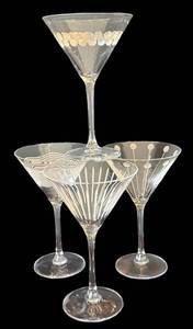 K - Four Mikasa Cheers Martini Glasses
