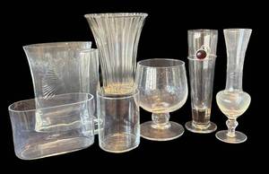 P - Variety of Crystal and Clear Glass Vases