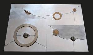 UL - Robert Lazzarini Large Signed Brutalist Metal Wall Hanging