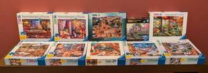 UL - Ravensburger Puzzle - Assorted 5007501000-Piece, 10-Pack (Ten Puzzles)