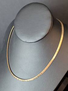 K - 14K Tri-Color Gold Necklace - 16 in Long