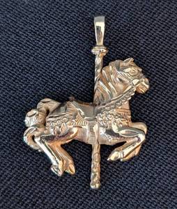 UL - 14K Yellow Gold Carousel Horse Pendant