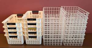 UL - Storage Baskets & Stacking Bins - Assorted White Plastic