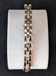 K - 14K Italy Yellow Gold Diamond Bracelet