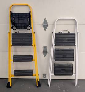 G - Step Ladders - Pair, Folding, Yellow & White