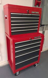 G - Craftsman 53in Tall Rolling Tool Chest - 28in W x 18in D - Includes Contents