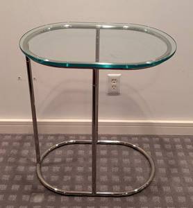 LLR - Glass Top Chrome Side Table