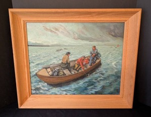 LB - Framed Oil on Board Painting - Nautical