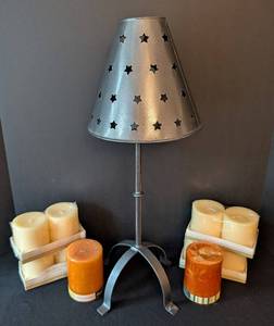 LLR - Star-Cut Metal Candle Holder with Pillar Candles