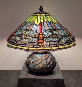 LLR - Dragonfly Tiffany-Style Stained Glass Table Lamp