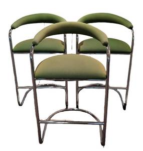 LLR - Thonet Vintage Green Cantilever Bar Stool Set of 3