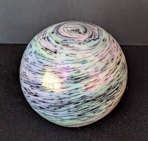 UL - Unsigned Swirled Art Glass Paperweight