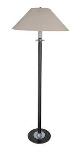 UL - Floor Lamp - Speckled Black Column, Chrome Accents, 62 in Tall