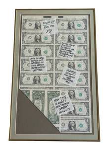 LLR - 1981 Series One Dollar Bills Framed Money Collage