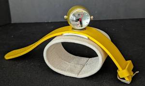 K - Monkey Blue Womens Quartz Watch - Yellow Silicone Strap