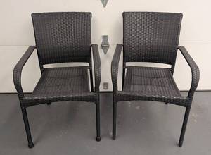 G - Pair of Dark Grey Patio Chairs
