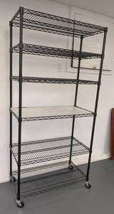 G - Rolling Metal Wire Shelving Unit - 5-Tier, 74-Inch High, 35-Inch W x 18-Inch D