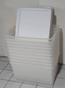 LLS - Clear Plastic Storage Totes - 23 in L x 16 in W x 12 in H, 10-Pack