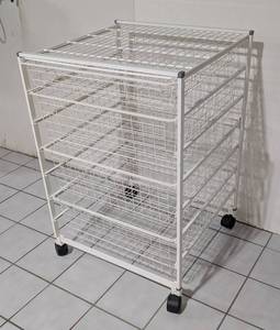 LLS - Elfa White Rolling Storage Cart