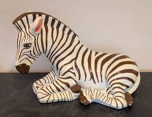 LLR - Zebra Sculpture - Hand-Painted Zebra Figurine