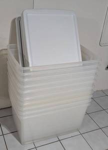 LLS - Clear Plastic Storage Totes - 23 in L x 15 in W x 12 in H - 10 Pack