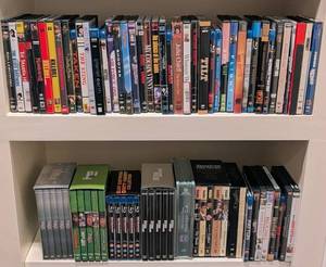LLR - Assorted DVDs & Blu-ray Discs - Mixed Movie & TV Titles on Shelf