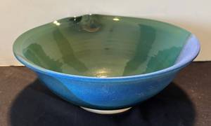 DR - Gorgeous Glazed Pottery Bowl, Signed