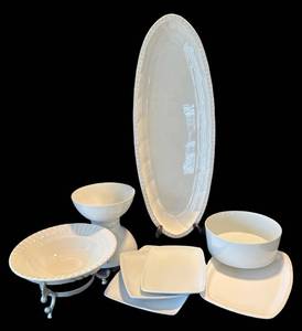 LR - Wonderful White Serving Pieces by The Cellar, Block, BIA and More