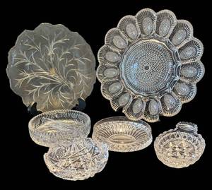 P - Crystal and Clear Glass Serving Platters & Dishes