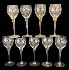 P - Tulip Style Stemware - 9 Glasses