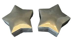 K - Two Star-Shaped Silver-Plated Velvet Lined Jewelry Boxes