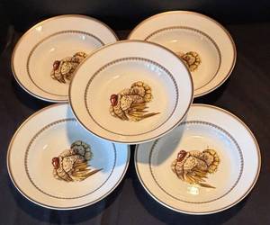 P - Williams-Sonoma Estate Turkey Bowls - Set of 5