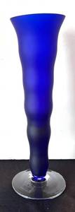 P - Zodax Frosted Cobalt Blue Glass Vase