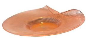 P - Vintage Pink Folded Glass Platter