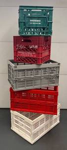 G - Five Plastic Storage Crates