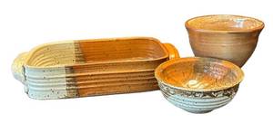 DR - Stoneware Casserole Dish with Bowls