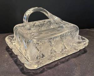 K - Godinger Dublin Crystal Covered Butter Dish