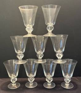 DR - Steuben Baluster Stemware - 9 Glasses