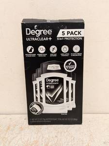 NEW DEGREE ULTRA CLEAR 5 PACK DEODORANT