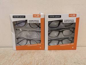 (2) NEW FOSTER GRANT 1.25 READING GLASSES 3PK