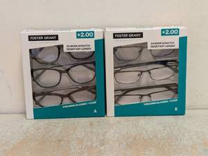 (2) NEW FOSTER GRANT 2.00 READING GLASSES 3PK