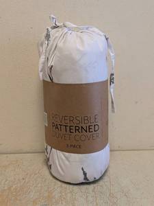 NEW 3PC REVERSIBLE PATTERNED DUVET COVER QUEEN